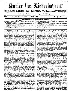 Kurier für Niederbayern Mittwoch 22. Januar 1862