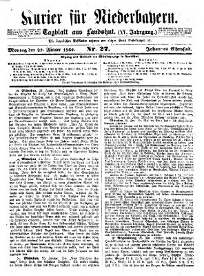 Kurier für Niederbayern Montag 27. Januar 1862