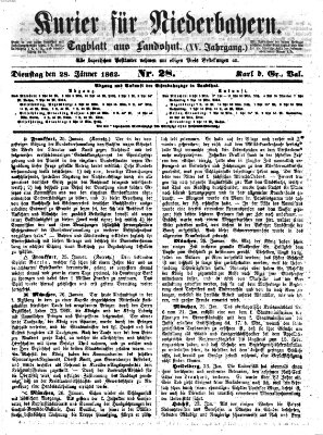 Kurier für Niederbayern Dienstag 28. Januar 1862