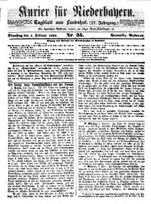 Kurier für Niederbayern Dienstag 4. Februar 1862