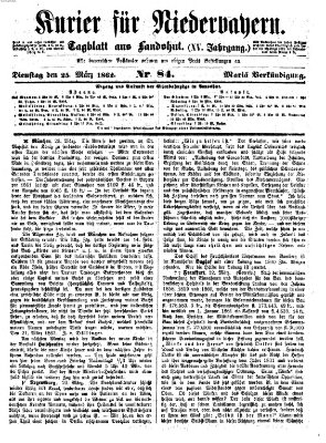 Kurier für Niederbayern Dienstag 25. März 1862