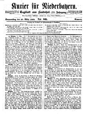 Kurier für Niederbayern Donnerstag 27. März 1862