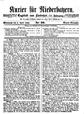 Kurier für Niederbayern Mittwoch 9. April 1862