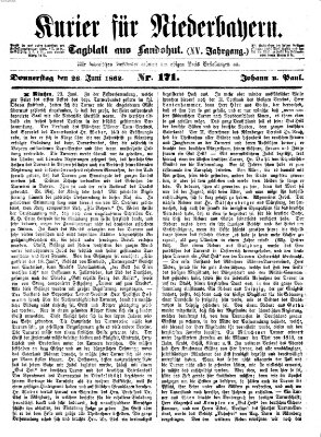 Kurier für Niederbayern Donnerstag 26. Juni 1862