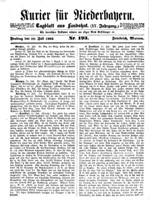 Kurier für Niederbayern Freitag 18. Juli 1862