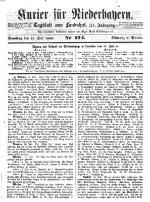 Kurier für Niederbayern Samstag 19. Juli 1862