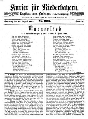 Kurier für Niederbayern Sonntag 17. August 1862