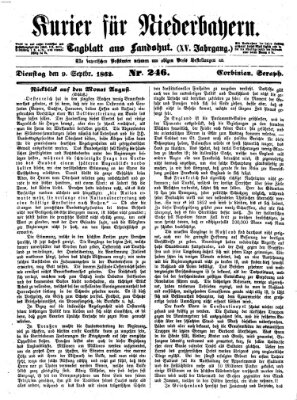 Kurier für Niederbayern Dienstag 9. September 1862