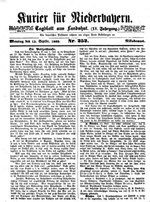 Kurier für Niederbayern Montag 15. September 1862