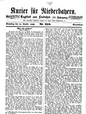 Kurier für Niederbayern Dienstag 16. September 1862