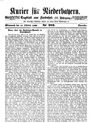 Kurier für Niederbayern Mittwoch 15. Oktober 1862