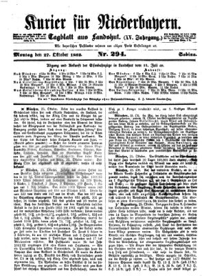 Kurier für Niederbayern Montag 27. Oktober 1862