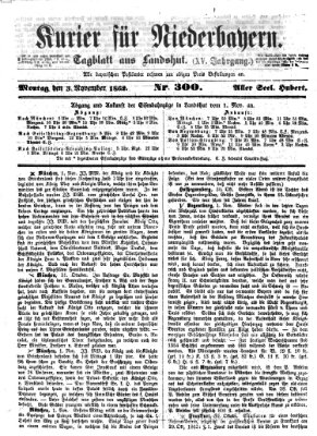 Kurier für Niederbayern Montag 3. November 1862