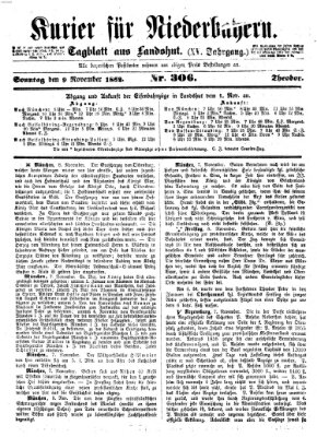 Kurier für Niederbayern Sonntag 9. November 1862
