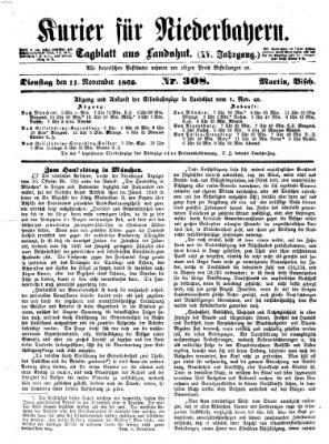 Kurier für Niederbayern Dienstag 11. November 1862
