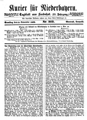 Kurier für Niederbayern Samstag 15. November 1862