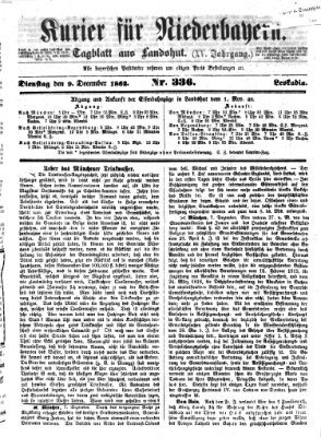 Kurier für Niederbayern Dienstag 9. Dezember 1862