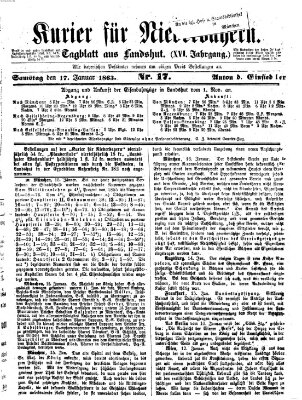 Kurier für Niederbayern Samstag 17. Januar 1863
