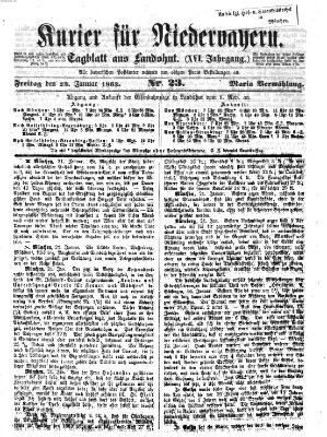 Kurier für Niederbayern Freitag 23. Januar 1863