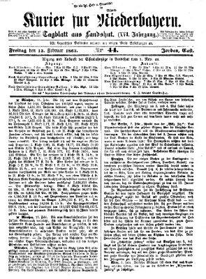 Kurier für Niederbayern Freitag 13. Februar 1863