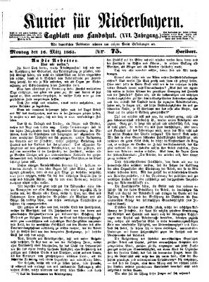 Kurier für Niederbayern Montag 16. März 1863