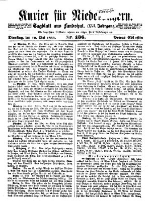 Kurier für Niederbayern Dienstag 19. Mai 1863