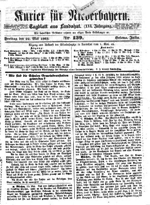 Kurier für Niederbayern Freitag 22. Mai 1863