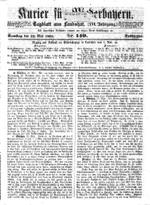Kurier für Niederbayern Samstag 23. Mai 1863