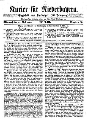 Kurier für Niederbayern Mittwoch 27. Mai 1863