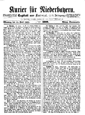 Kurier für Niederbayern Montag 15. Juni 1863