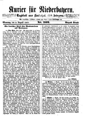 Kurier für Niederbayern Montag 3. August 1863