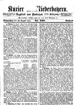 Kurier für Niederbayern Donnerstag 27. August 1863