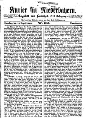 Kurier für Niederbayern Samstag 29. August 1863