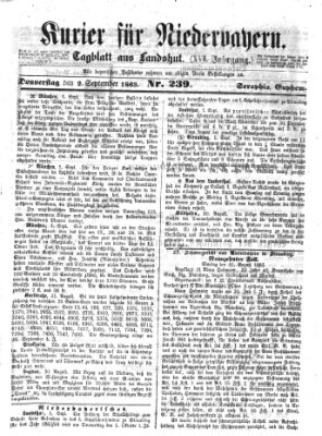 Kurier für Niederbayern Mittwoch 2. September 1863