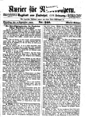 Kurier für Niederbayern Dienstag 8. September 1863