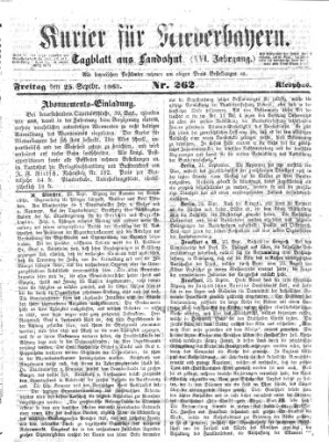 Kurier für Niederbayern Freitag 25. September 1863