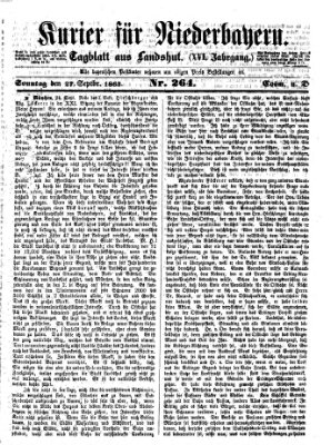Kurier für Niederbayern Sonntag 27. September 1863