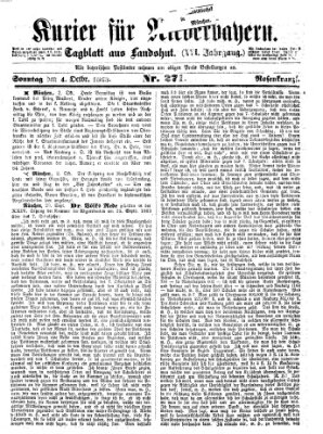 Kurier für Niederbayern Sonntag 4. Oktober 1863