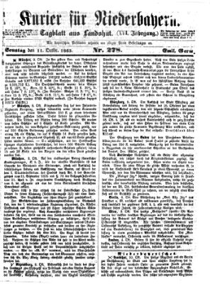 Kurier für Niederbayern Sonntag 11. Oktober 1863