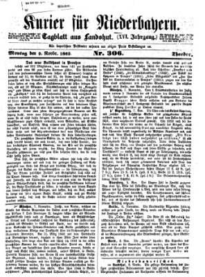 Kurier für Niederbayern Montag 9. November 1863