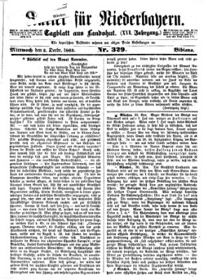 Kurier für Niederbayern Mittwoch 2. Dezember 1863