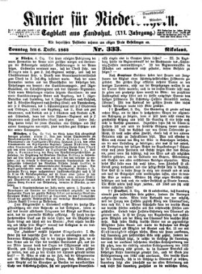 Kurier für Niederbayern Sonntag 6. Dezember 1863
