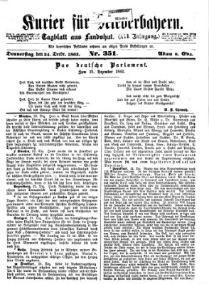 Kurier für Niederbayern Donnerstag 24. Dezember 1863