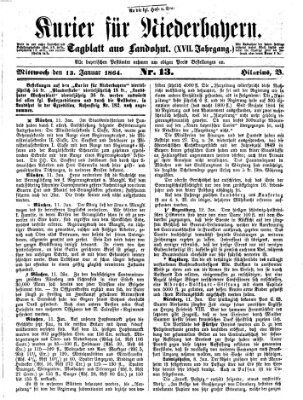 Kurier für Niederbayern Mittwoch 13. Januar 1864