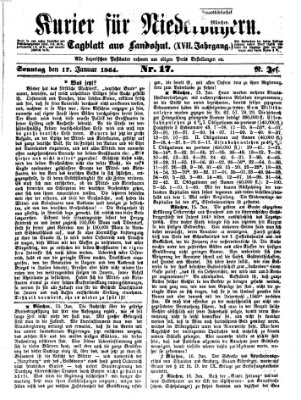 Kurier für Niederbayern Sonntag 17. Januar 1864