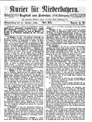 Kurier für Niederbayern Donnerstag 21. Januar 1864