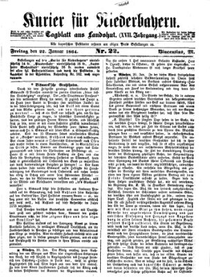 Kurier für Niederbayern Freitag 22. Januar 1864