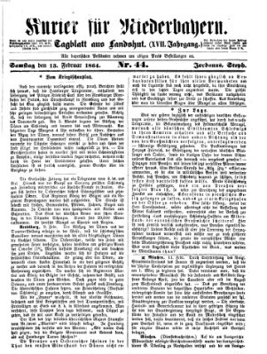 Kurier für Niederbayern Samstag 13. Februar 1864
