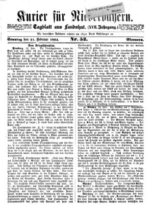 Kurier für Niederbayern Sonntag 21. Februar 1864