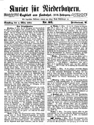 Kurier für Niederbayern Samstag 5. März 1864